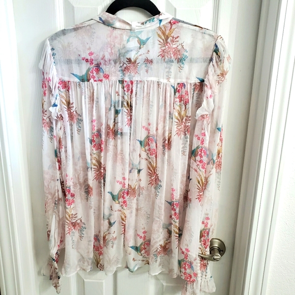 Allsaints Lara Melisma Chiffon Top in White - Picture 4 of 9